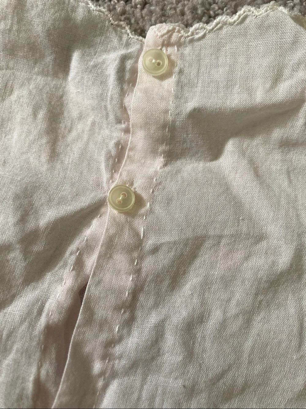 Vintage '40s '50s Philippines handmade pink baby dress, Sz 1.